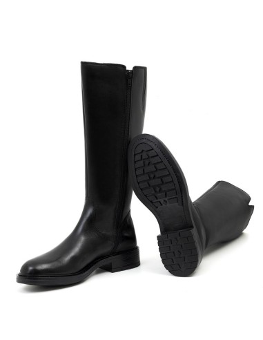 Botas de mujer de piel liso color negro
