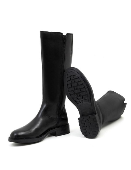 Botas de mujer de piel liso color negro