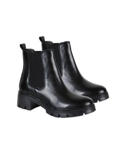 Botines de mujer de piel liso color negro 2