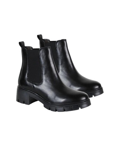 Botines de mujer de piel liso color negro