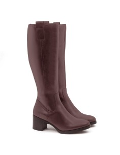 Light Brown leather Women's high boots 2