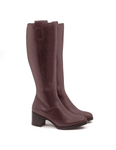 Botas de mujer de piel liso color cuero