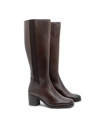 Brown leather Women's high boots