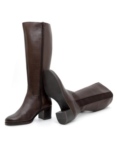 Brown leather Women's high boots