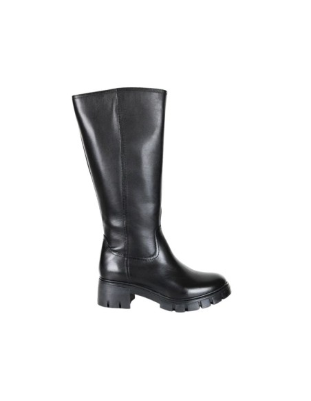 Botas de mujer de piel liso color negro