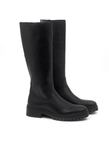 Botas de mujer de piel liso color negro