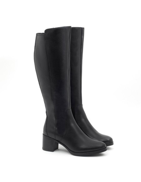 Botas de mujer de piel liso color negro