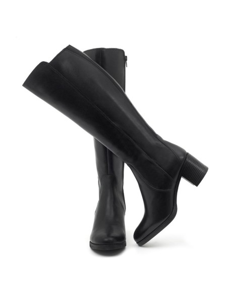 Botas de mujer de piel liso color negro