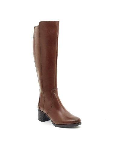 Botas de mujer de piel difuminado color cuero