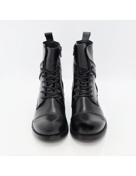 Black leather women's boots