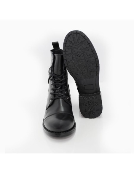 Black leather women's boots