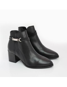 Black leather women's boots