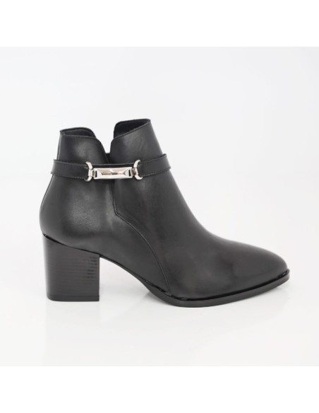 Black leather women's boots