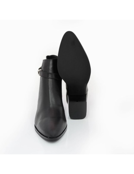 Black leather women's boots