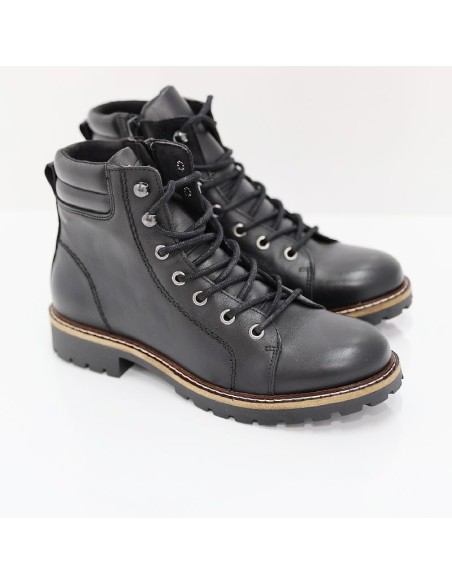 Black leather women's boots