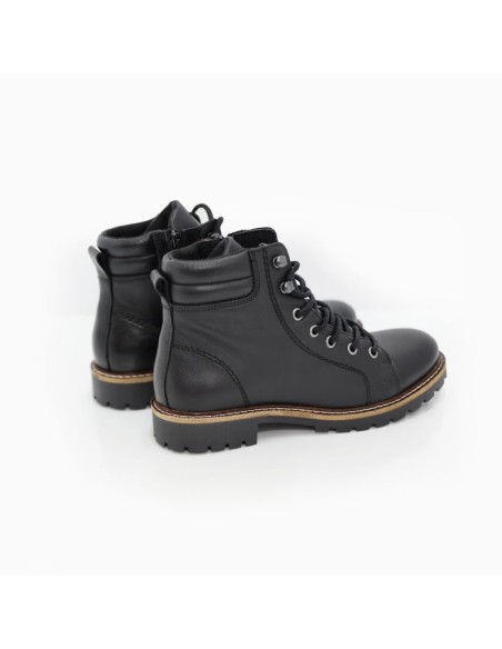 Black leather women's boots