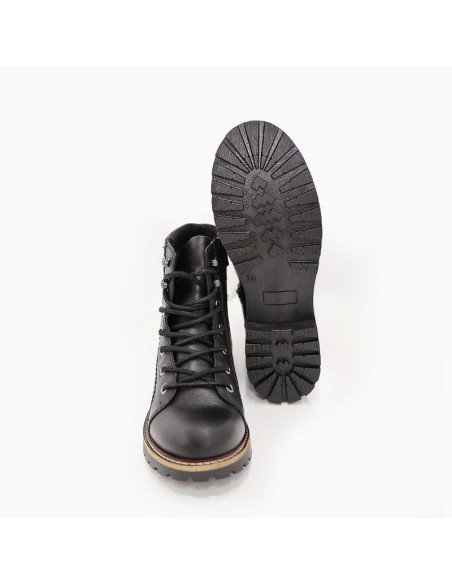 Black leather women's boots