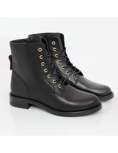 Black leather Women's high boots