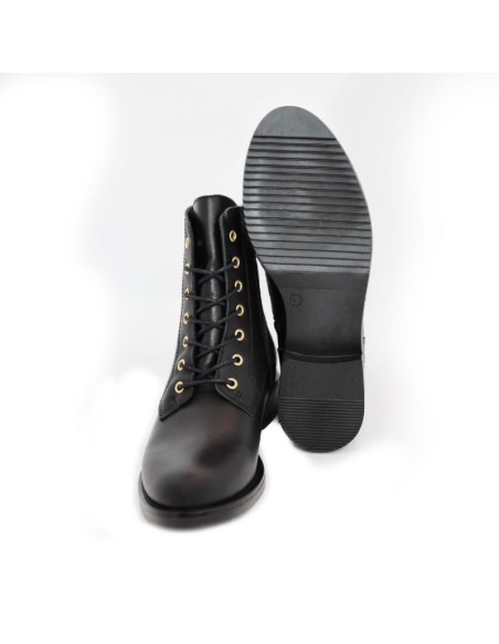 Black leather Women's high boots