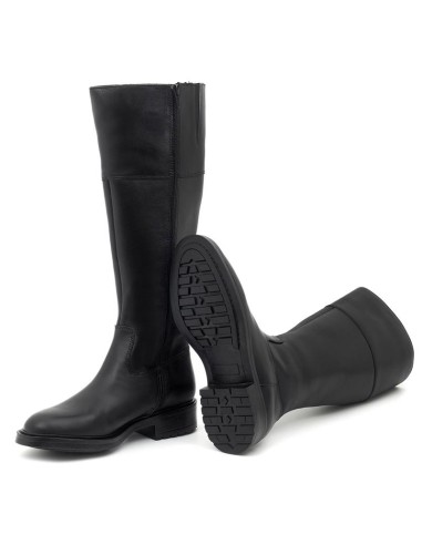 Botas de mujer de piel liso color negro