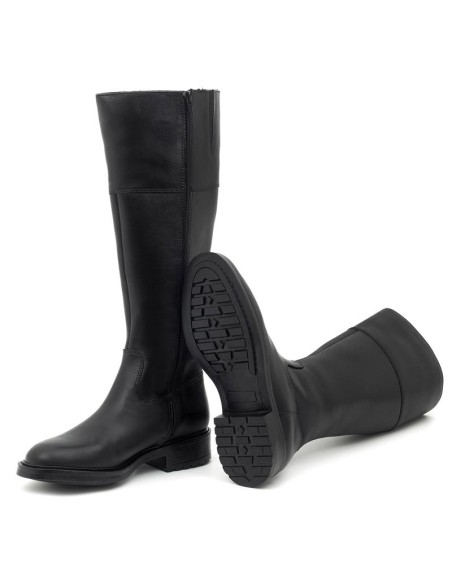 Botas de mujer de piel liso color negro