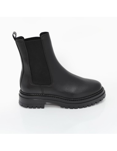 Botas de mujer de piel con aplique metálico color negro