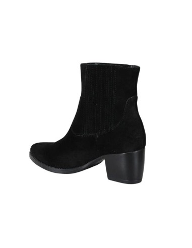 Botines de mujer de ante liso color negro