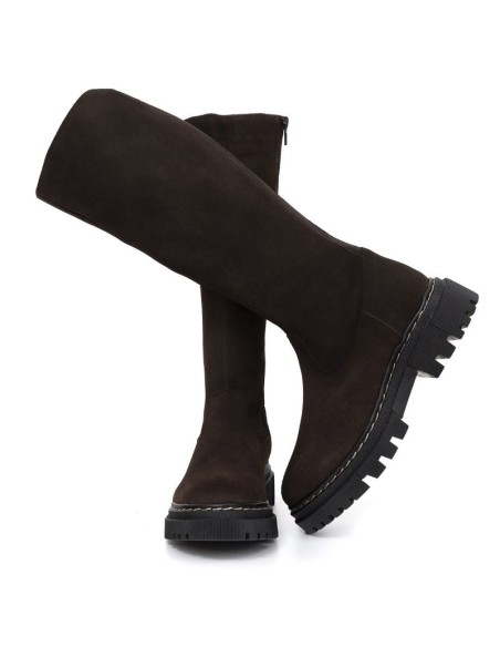 Brown suede Women's high boots