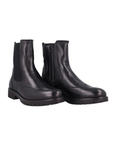Botines de mujer de piel difuminado color negro