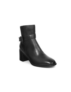 Botines de mujer de piel acabado a mano color negro 2