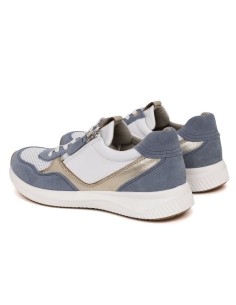 Deportivo de mujer de ante con cremallera color azul 2