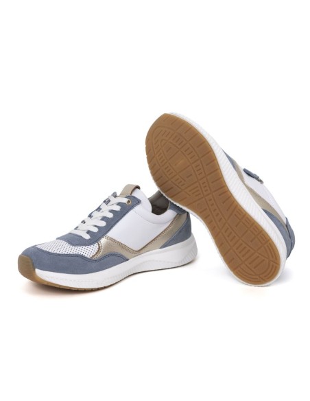 Deportivo de mujer de ante con cremallera color azul