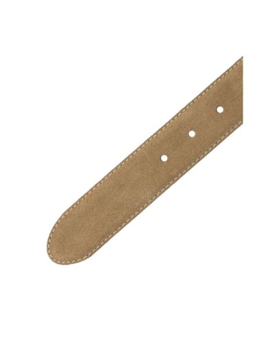 Beige leather women's belt