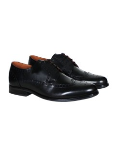 Derby de piel brogado color negro