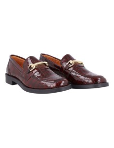 femmes mocassins de peau Bordeaux W-COLSAN-BURDEOS