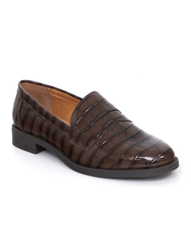 Brown leather women's moccasins