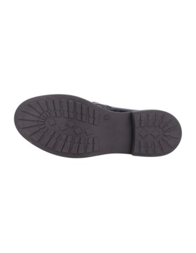 Mocasines de mujer de piel con aplique metálico color negro