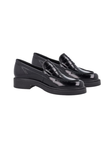 Mocasines de mujer de piel con antifaz color negro