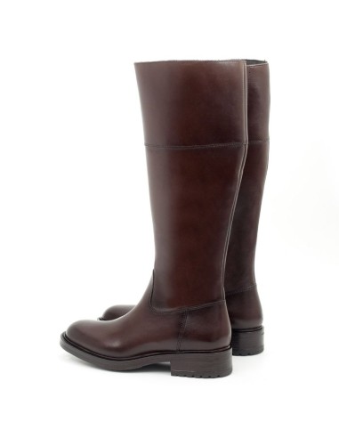 Botas de mujer de piel liso color marrón