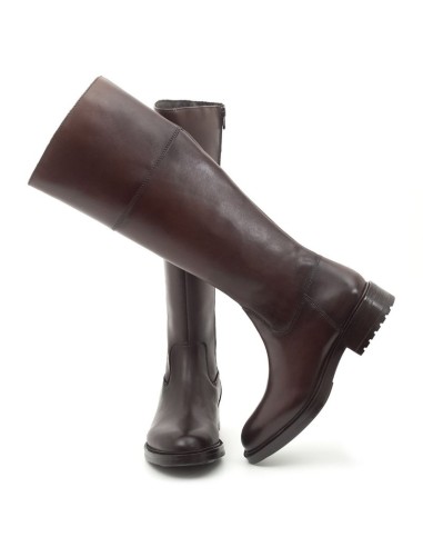 Botas de mujer de piel liso color marrón
