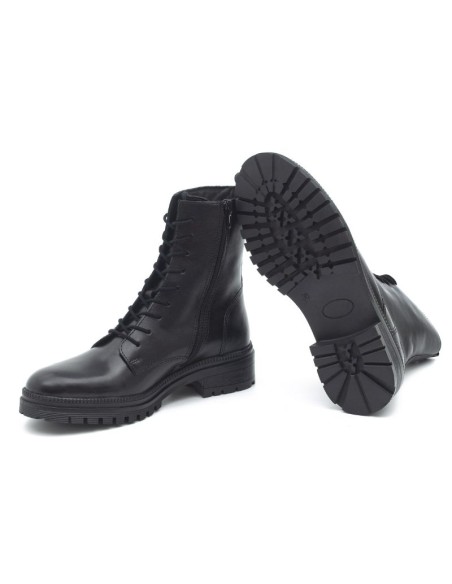 Black leather women's boots