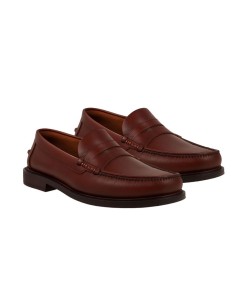 Mocasín de piel de piso antideslizante color cuero