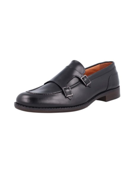 Black leather monkstrap