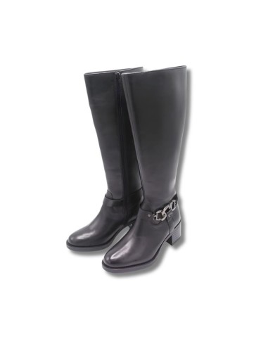 Botas de mujer de piel difuminado color negro