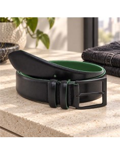 Black leather belt