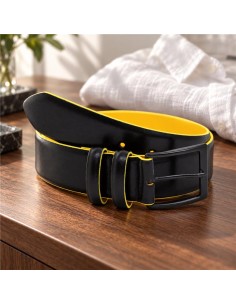 Black leather belt