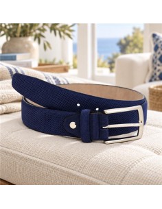 Blue suede belt