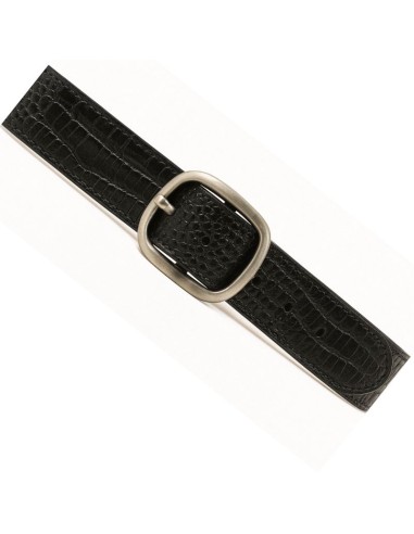 Black leather women's belt
