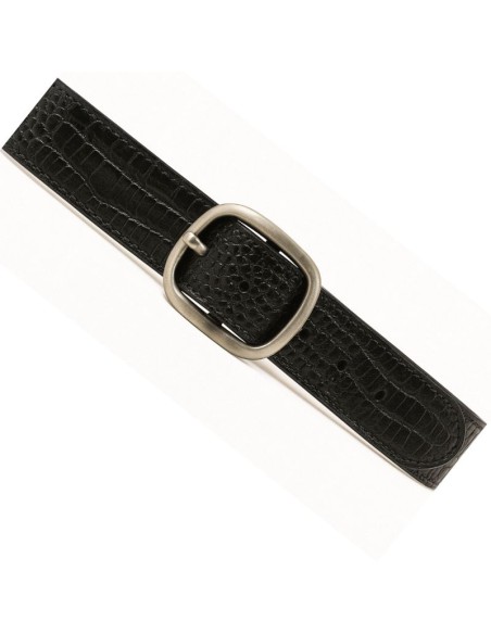 Black leather women's belt