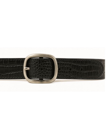 Black leather women's belt